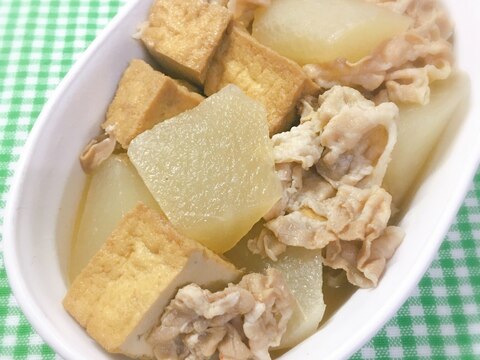 我が家の常備菜☆豚バラ大根と厚揚げの煮物